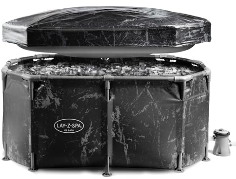 Lay-Z-Spa Glacial Dip Ice Bath Cold Plunge Tub 1-2 Personen | Kaltwassertherapie, Athletenerholung, Eisbad im Freien, Filterpumpe, wetterbeständige Abdeckung, tragbare Erholungswanne