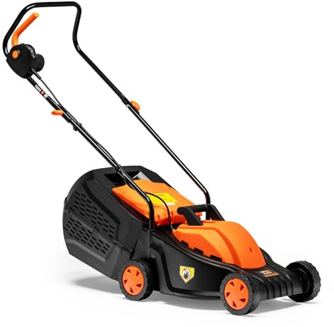 TOP CUT Elektro Rasenmäher TC-KE1200-32 – 1200W Induktionsmotor, 32 cm Schnittbreite, 30L Fangkorb, Leicht & Kompakt – Alternative für Kleine Gärten