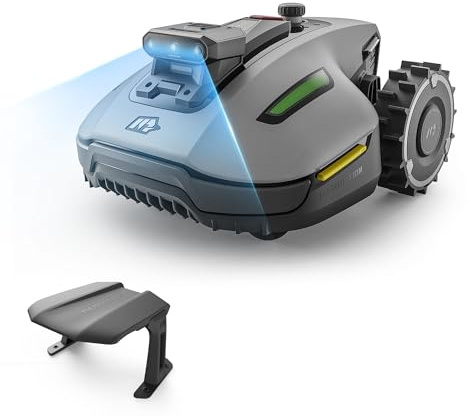 MAMMOTION YUKA Mini 2 500 Robot Cortacésped con Garaje Estándar, sin Cable Perimetral, sin Señal Perdida, sin RTK, Visión AI Tri-CAM, DropMow, Siega hasta 500㎡, Mapeo Automático Multi-Zona