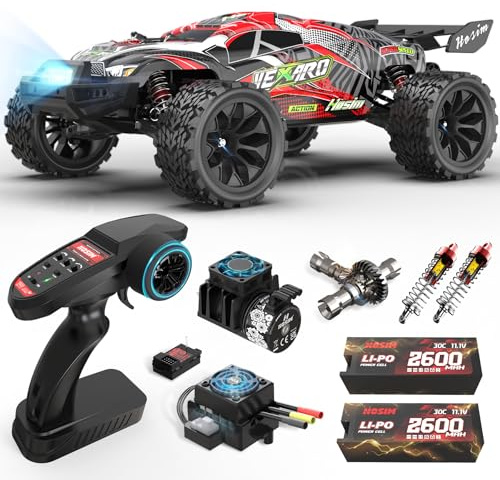 Hosim Ferngesteuertes Auto ab 14 Jahre, 1:8 Bürstenloser RC Auto 70+ KM/H High Speed, 4x4 Offroad Monster Truck Wasserdicht, Großes RC Car für Erwachsene, All Terrain Truggy 40+ Min mit 2 Akkus