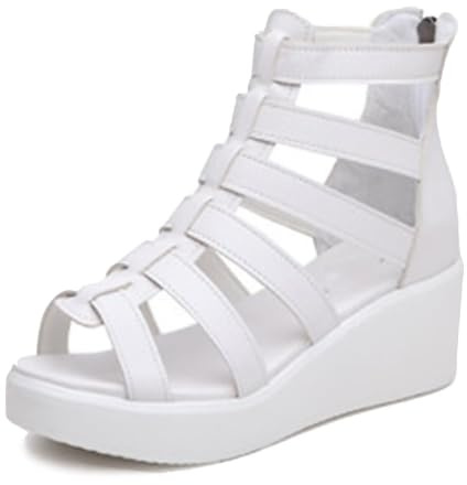 Genérico Sandalias de Cuña Mujer Plataforma Zapatos de Verano con Tiras Punta Abierta Botines Vacaciones