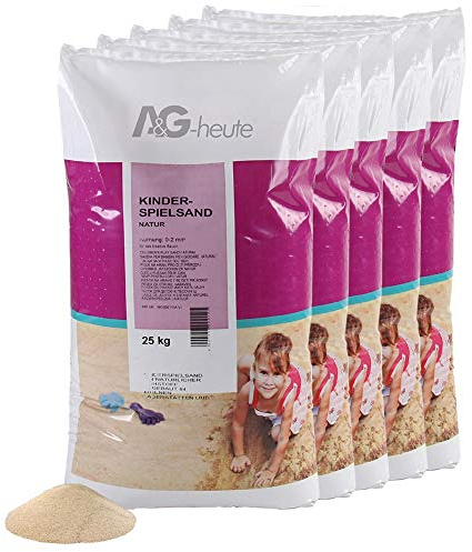 A&G-heute Min2C 200kg Spielsand Quarzsand | Fein gesiebt und geprüft | Hochwertiger Sand für Sandkasten Sandbox Kinderspiele Dekosand | Beige Qualität