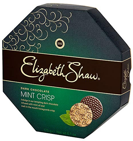 Elizabeth Shaw Cioccolato fondente alla menta fondente, ricco e lussuoso a nido d'ape croccante con menta, ottimo gusto e qualità, dopo cena