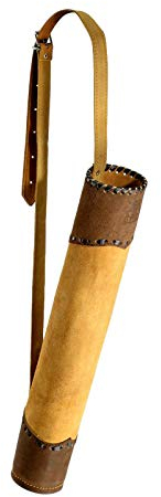 elToro Rückenköcher handgestickt – 2-farbig aus echtem Wildleder – Verstellbarer Schultergurt – langlebiger Pfeilköcher für Bogenschießen, Recurvebogen & Langbogen – edles Design für Schützen