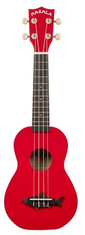Kala Makala Shark MK-SS-RED - Red Sea Soprano Shark Ukulele, with Tote Bag