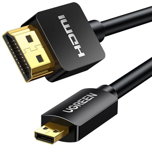 UGREEN Micro HDMI Kabel auf HDMI Mit Ethernet, Ultra HD 4K, 3D und ARC, Kompatibel Mit Raspberry Pi 4, Hero 4/5/6/7 Black 3/3+, Lenovo Miix 310 (3M)