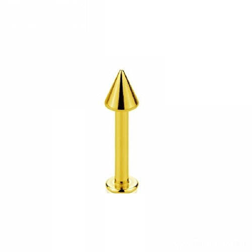 eeddoo Piercing Labret mit Spitze Gold Edelstahl Stärke: 1,6 mm Länge: 12 mm