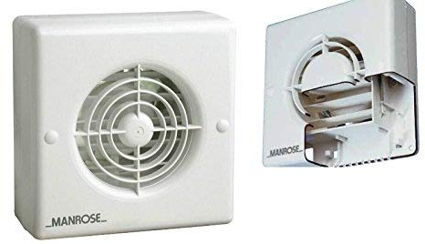 Manrose XF100AT 4 100mm Auto Shutter Extractor Bathroom Wall Fan Run On Timer (Timer White)