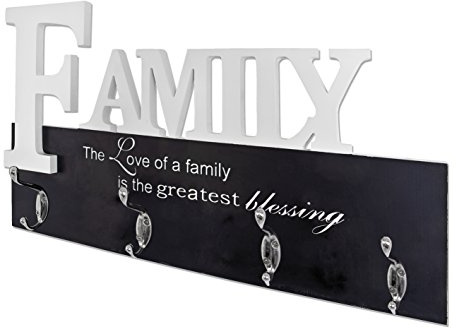 HAKU Appendiabiti da parete cromo, bianco, MDF - Dim. L 50 cm x A 29 cm x P 7 cm, Stile Moderno