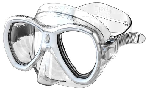SEAC Elba MD, Maschera Subacquea con Viso Piccolo, Ottima per Snorkeling e Immersioni Unisex Bambini, Trasparente, Ridotta