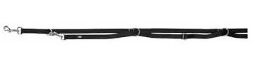 TRIXIE Premium V-Leine, extra lang, M–L: 3,00 m/20 mm, schwarz