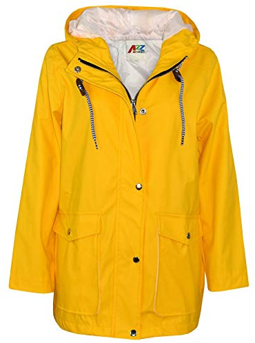 A2Z 4 Kids PU Raincoat Jacket Windbreaker Waterproof Parka Hooded Coat for Girls & Boys Age 5-13 Years