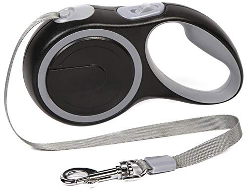 3m/5m/8m No-Tangle Hundeleine Dehnbar, Starke Rollleine Lange Leine Training Heavy Duty Hundeleine Nylonband für Mittlere, Große und Extra Große Hunde (Color : Gray, Size : 3m/118inch)