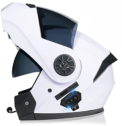 Byroads Motorcycle Flip Up Helmet with Double HD Visor Motorbike Helmet Bluetooth with Detachable Lining Modular Motorcycle Helmet Street Bike Helmets for Adult Men Women 55~62cm