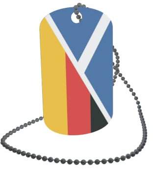 U24 Dog Tag Erkennungsmarke ID Tag an Kette Flagge Schottland-Deutschland Alu 30 x 50 mm