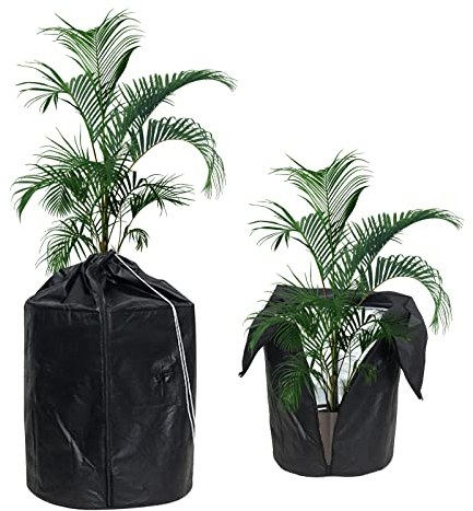 GDWD 2 Stücke Thermo Topfschutz, Ø 45 cm × H 50 cm Pflanzenschutz Frostschutz für Pflanzen, Winterschutz für Kübelpflanzen, Wiederverwendbar Frostschutzbeutel Schutzbeutel für Topfpflanzen