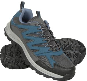 Mountain Warehouse Highline II Mens Shoes - Suede Mesh Upper Walking Shoes, EVA Footbed Footwear, Grippy Outsole - for Spring Summer, Hiking, Camping & Outdoors Navy Adult Shoe Size 8