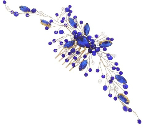 Braut Blau aus Zinklegierung Kristallhaarkamm für Hochzeit | Haarschmuck Brautjungfer, Haaraccessoires für Hochzeit, Zarter Glanz
