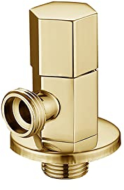 Ventil schwarz 1/2 Absperrventil Wasserleitung G1/2 Absperrventil Eckventil schwarz Messing Wandmontage Bad Balkon Anschlussventil,Schwarz A (Color : Golden A)