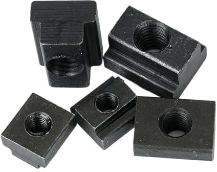5 Stück M5 M6 M8 M10 M12 M14 DIN508 Schwarzoxid-Finish Güteklasse 8,8 T-Nutenstein aus Kohlenstoffstahl mit Gewinde durch Schlitz-T-Nutensteine ​​für Möbel(Size:M12)