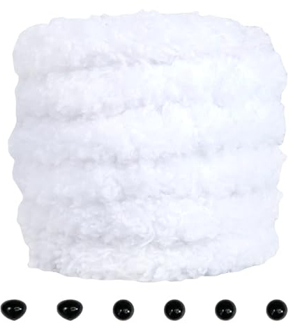 TOAOB 2 Stück Pfeifenputzer zum Basteln Lang 1m Dicke 15mm Weiß | Pfeifenreiniger zum Hund Basteln, Chenilledraht Pipe Cleaner Basteln, für DIY Handwerksprojekt