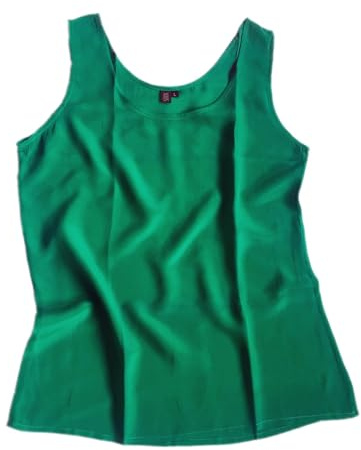 Prettystern Damen Zeitlos Rundhals leichtes Seidentop Seidentank mit weiter Passform für Sommer Gr. 36/38 Gr. S Grün