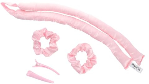 PARSA Beauty outil à boucles avec srunchies et pinces à cheveux – Bigoudis avec revêtement en satin doux pour les cheveux – Boucle sans chaleur – Belles boucles – Adapté au sommeil