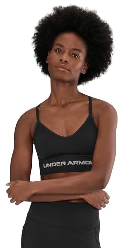 Under Armour Donna Vanish Seamless Low Bra, Reggiseno Sportivo a Basso Impatto per Allenamento, Yoga e Pilates, Top Sportivo da Palestra con Coppe Rimovibili,Black/Steel,MD