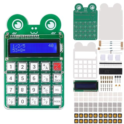 Elektronik Taschenrechner Lötbausatz, DIY Kit mit 1602 LCD & 6-stelligem Display, Mathe-Rechner zum Selberlöten, Ideal für Technik-Enthusiasten, Schul & STEM-Unterricht Weihnachten Geschenk