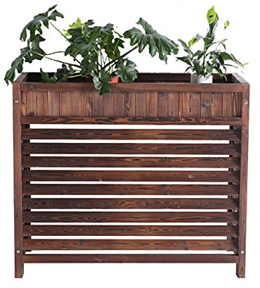 FGDIUCVN Rack per condizionatore d'Aria da Esterno in Legno, Copertura Esterna del condizionatore d'Aria, Copertura del condizionatore d'Aria in Legno massello con feritoie Supporto per fio
