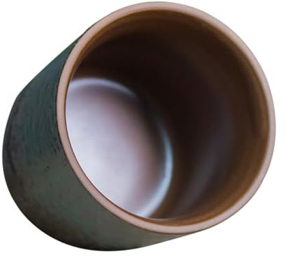 SHOWERORO Taza Japonesa Para Té De Estilo Creativo Grande, Cerámica Gruesa Blanca, Para Beber y Guardar Té, Apta Para Hogar y Oficina, Taza Individual De Grueso Gres Sin Asa