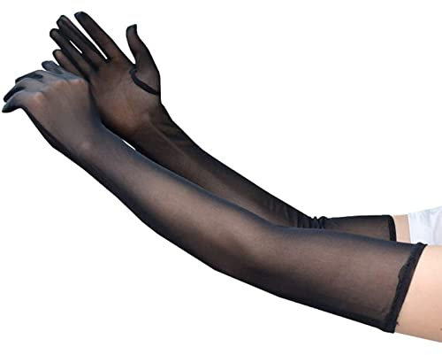 Limtula Hochzeitshandschuhe Elastisch Transparenter Tüll Brauthandschuhe Für Bräute Vollfinger Sonnenschutz Handschuhe Für Abendparty