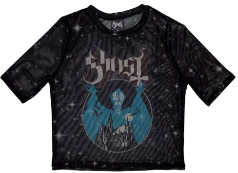 Rock Off officially licensed products Ghost Opus Eponymous Mesh Crop Top, Schwarz , One size