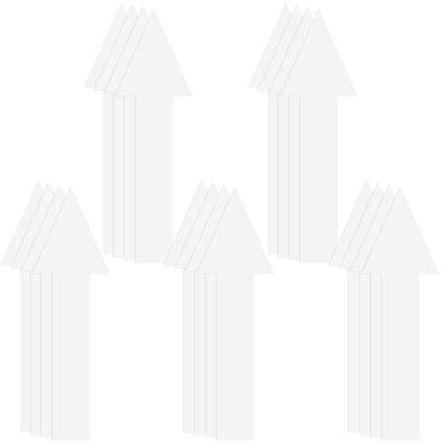 M METERXITY 20-Pack Arrow Sticker, 8 Inch PVC Self Adhesive Arrow Sign for Floor Road Wall Office Marking Road Instructions, Waterproof Arrow Stickers [White]