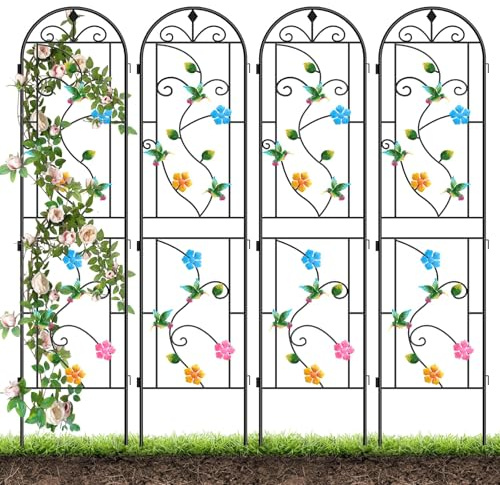 Kalolary Trädgårdsspaljé för klätterväxter färgglad fågel trädgård klätterspalier ram rostfri metall krukväxt klättring stöd för gräsmatta bakgård utomhus blommor grönsaker frukt vinstockar