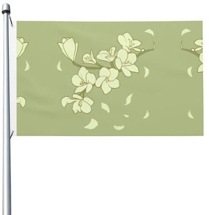 Drapeau de célébration d'extérieur imprimé bégonia de dessin animé (91,4 x 152,4 cm) – Idéal pour le jardin, la cour et les décorations de vacances