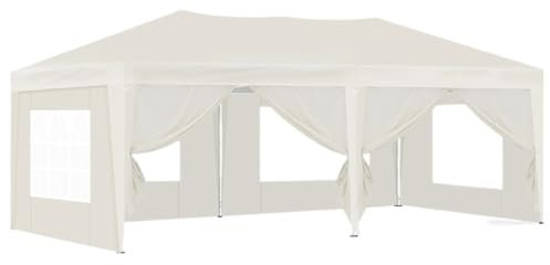 VNSMM Cocheras Carpa Plegable emergente de 3 x 6 m para jardín, con 6 Paredes Laterales, Impermeable, Resistente al Invierno y protección UV. Cochera Exterior(Beige)