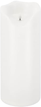 LED Universum - LED Outdoor Kerze Lou weiß Kunstsoff IP44 Candle für Dekoration von Balkon Terrasse Garten Laterne 6h Timer 3 x Baby C LR14 Batterien (nicht enthalten) 2700K warmweiß (Weiß, 40 cm)