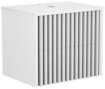 UEV Waschbeckenunterschrank für Gäste-WC, Waschtisch kleine 61cm,Weiß | Badschrank, Badezimmerschrank, Waschtischunterschrank hängend, Waschplatz ausreichend Stauraum Platzsparender für kleines Bad