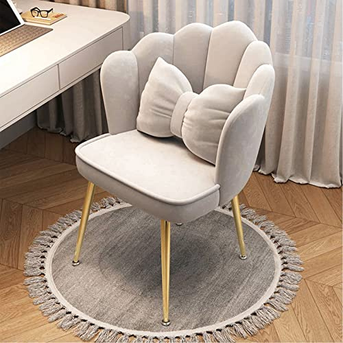 Modern sminkbänk i sammet, vadderad sminkbordspall med ryggstöd elegant minimalistisk stol för sovrum, omklädningsrum eller sminkområde