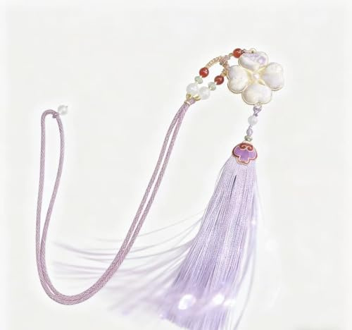 Abalorio de lavanda con cuentas de flor de ciruelo estilo chino