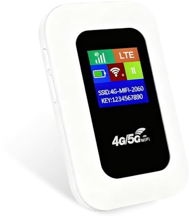 Portable WiFi Travel Hotspot Router, with SIM Card Slot Plug & Play, Pocket Car Wifi 4G LTE Internet Dongle Hotspot, Mobile WiFi BOX Connects Up to 10 Devices for Caravan Travel Phone Computer Laptop