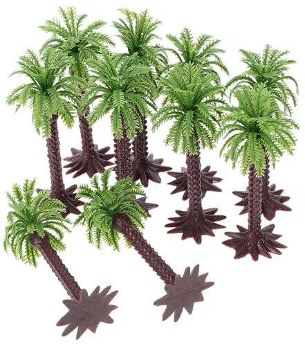 SUPVOX Lot de 10 Cocotiers Miniatures en Plastique Réalistes, Palmiers Artificiels Compacts, Décoration Tropicale pour Aquarium, Diorama et Accessoires Photo, Décoration Intérieure