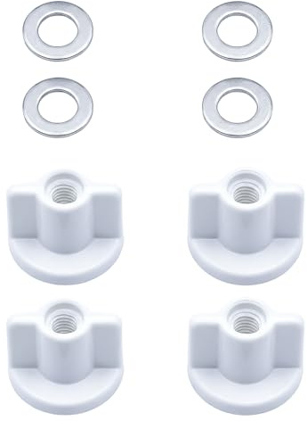 DAQUN 4 Pcs Toilet Seat Fixing Kit, Plastic Wing Nuts, Metal Washers, Universal Hinges Accessories, for Seat Tightening