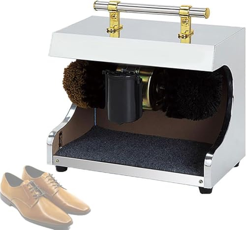 Automatic Shoe Polish Machine, Electric Shoe Shine Machine with Double Spherical Brushes for Home, Office, and Commercial Use