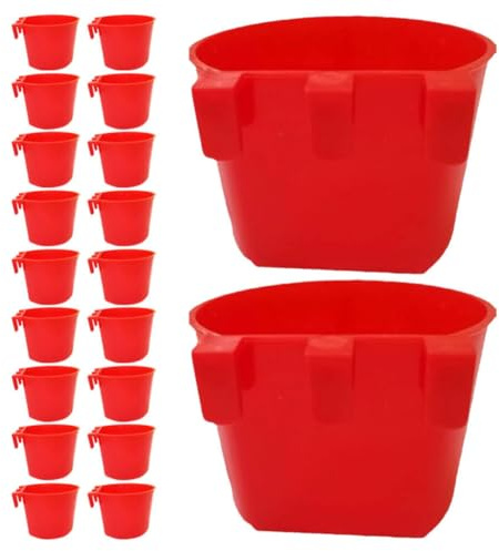 Zerodeko Comedero para Pájaros Rojo de 30 Piezas en PP, Resistente y Fácil de Limpiar, Adecuado para Jaulas y Suministros para Aves