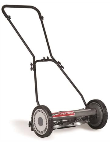 Great States 815-18 18-Inch 5-Blade Push Reel Lawn Mower, 18-Inch, 5-Blade, Grey