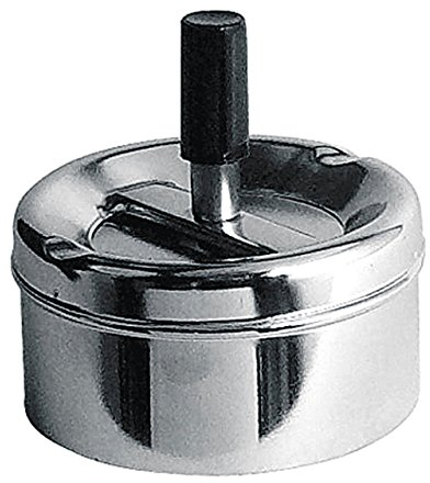 Premier Housewares 0305204 Cendrier de Rotation Petit Effet Chrome Poigné Noir