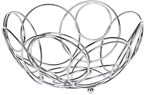 Excellent Houseware Obstkorb, Deko Obstschale Chrom ⌀ 26 cm Schale