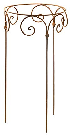Staudenhalter Durchmesser Strauchhalter Staudenbinder rund Rankhilfe Stütze Pflanzen Metall Eisen Rost Deko (50cm)
